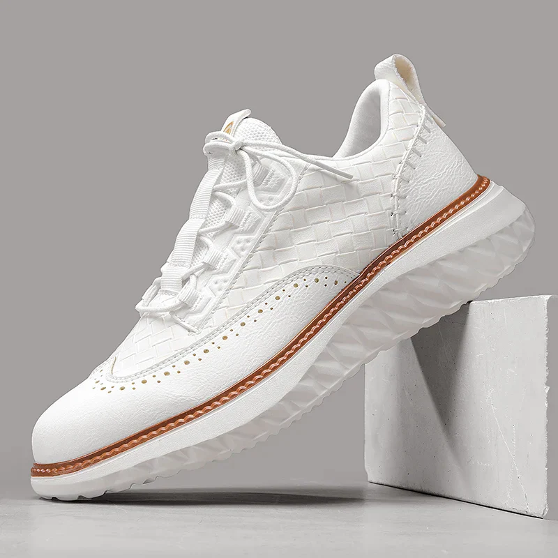 Men’s Casual Leather Oxford-Style Sneakers - Image 6