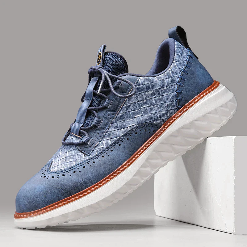 Men’s Casual Leather Oxford-Style Sneakers - Image 7