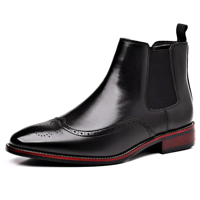 Men’s Chelsea Ankle Boots with Brogue Detailing - Image 4