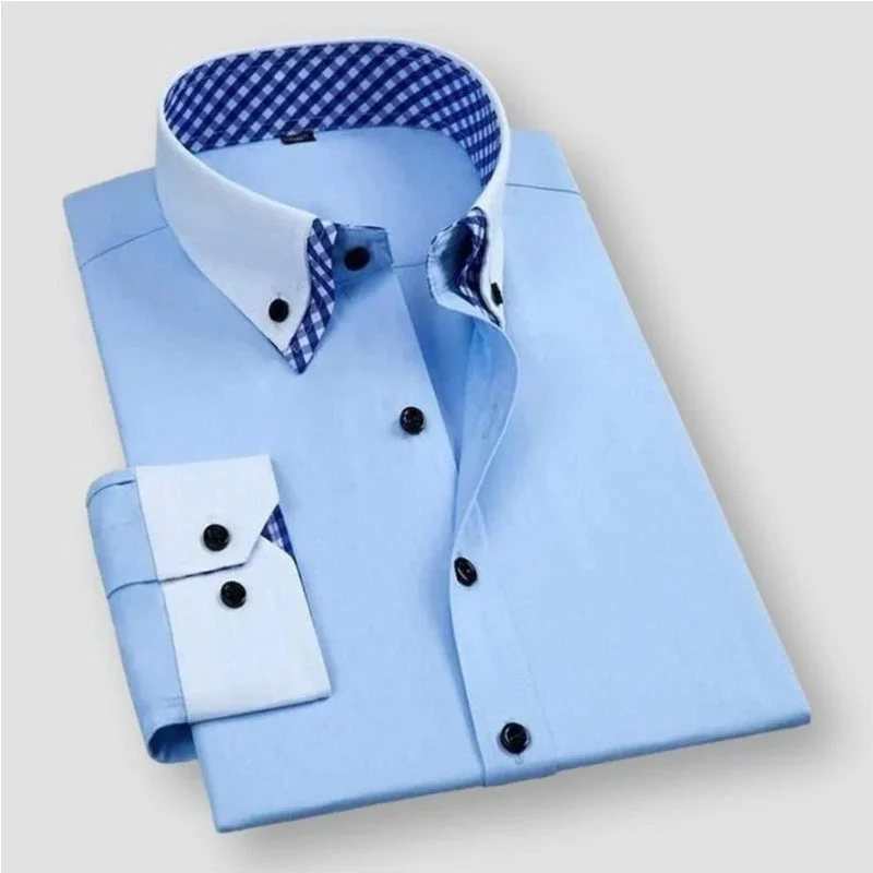 Men’s Contrast Collar Dress Shirt - Image 2