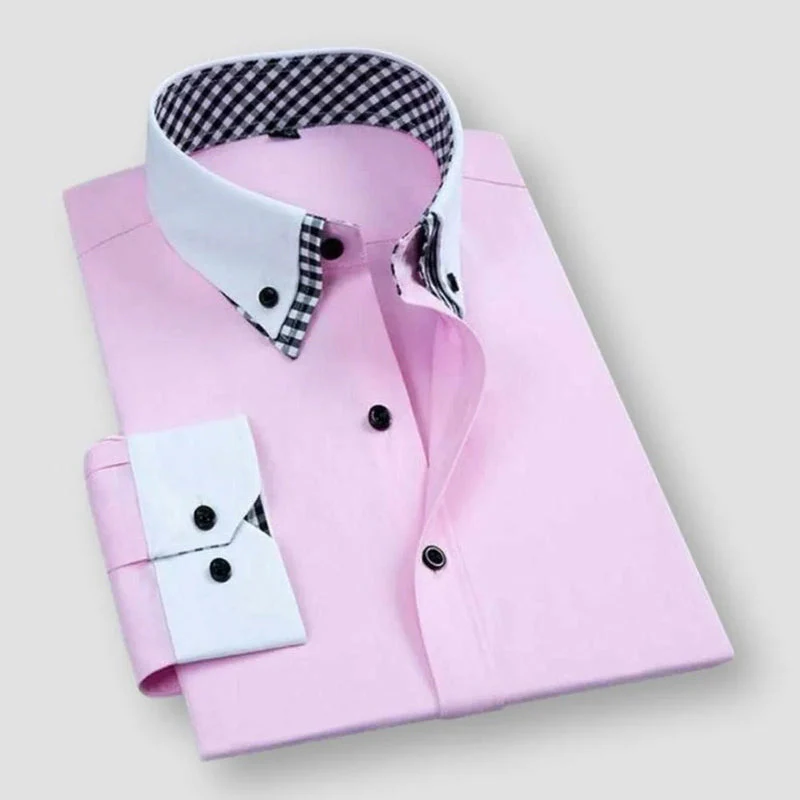 Men’s Contrast Collar Dress Shirt - Image 3