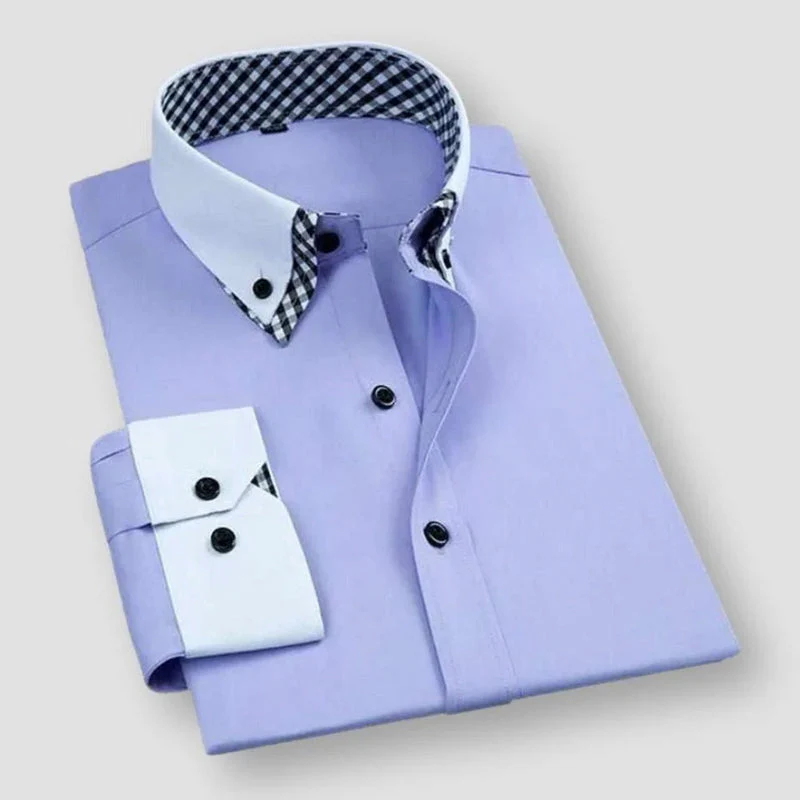 Men’s Contrast Collar Dress Shirt - Image 5