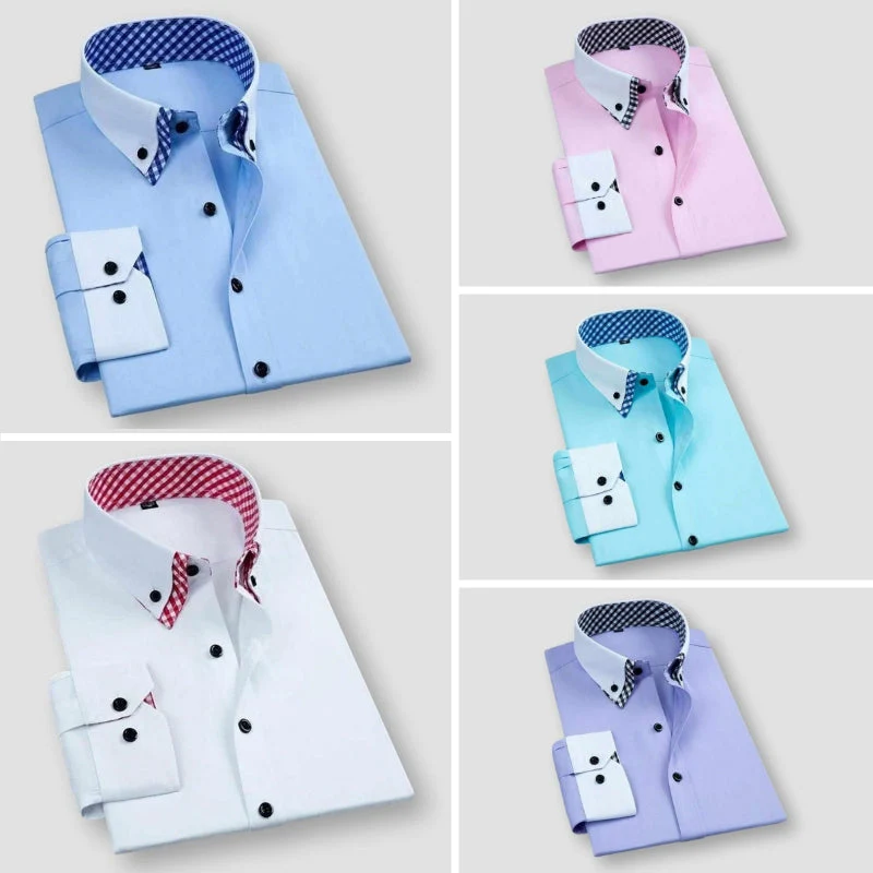 Men’s Contrast Collar Dress Shirt - Image 6