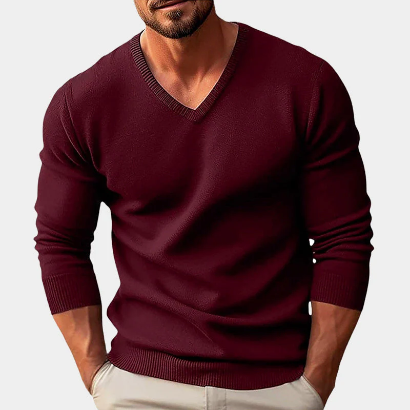 Men’s Everyday V-Neck Knit Sweater - Image 2