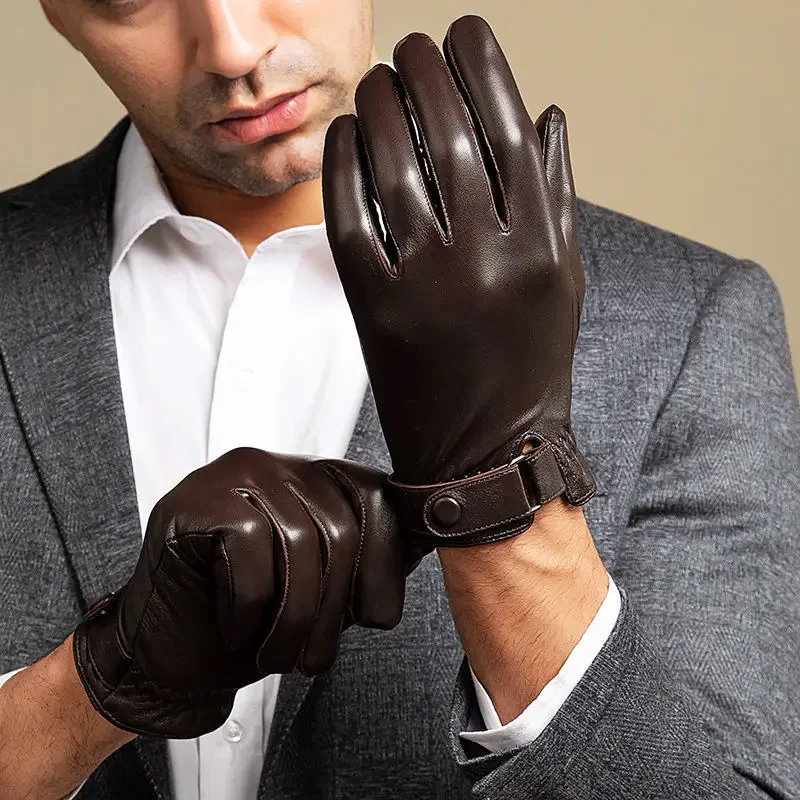 Men’s Genuine Leather Gloves with Fleece Interior - Image 4