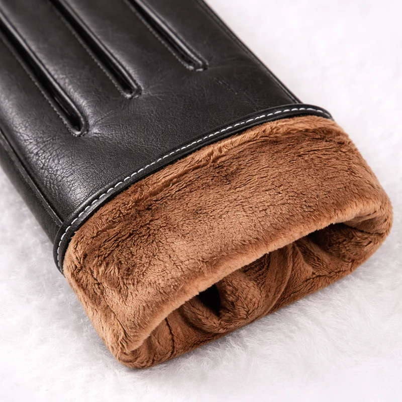 Men’s Genuine Leather Gloves with Fleece Interior - Image 6