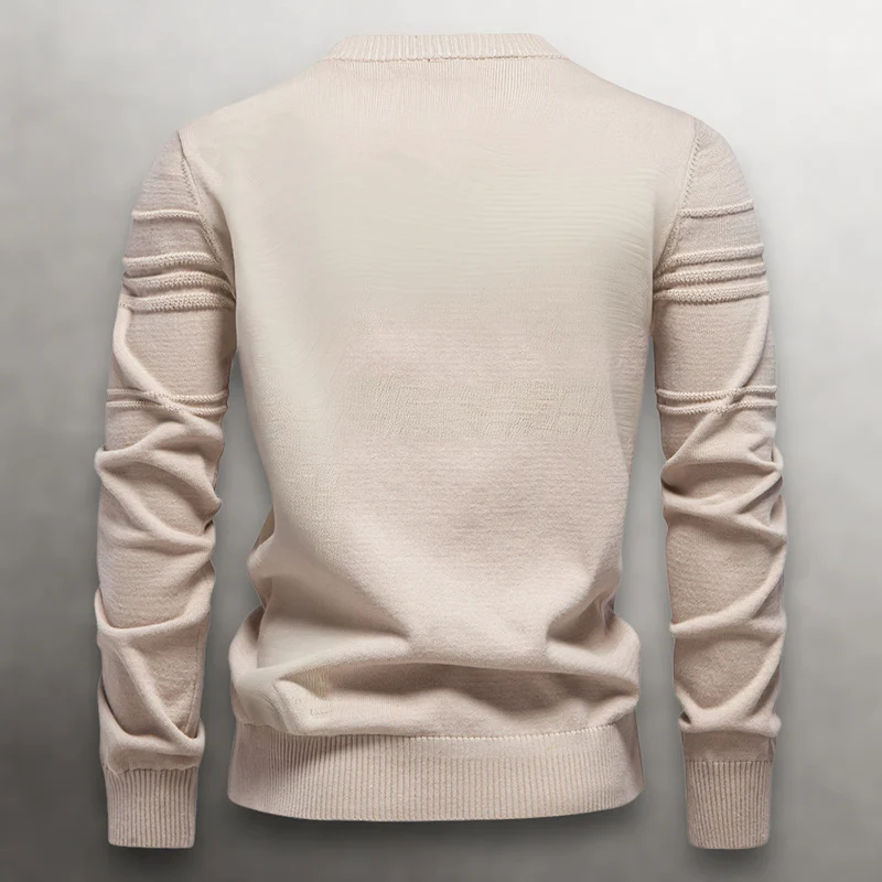 Men’s Knit Cotton Sweater with Textured Pattern - Image 6