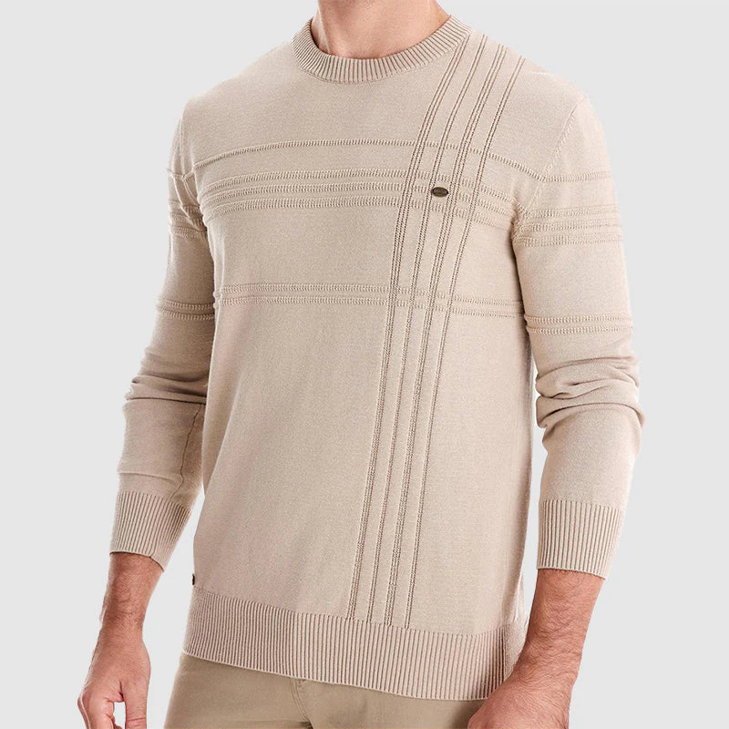 Men’s Knit Cotton Sweater with Textured Pattern - Image 7