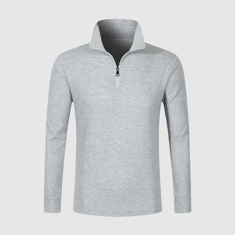 Men’s Long-Sleeve Zip-Collar Top - Image 6