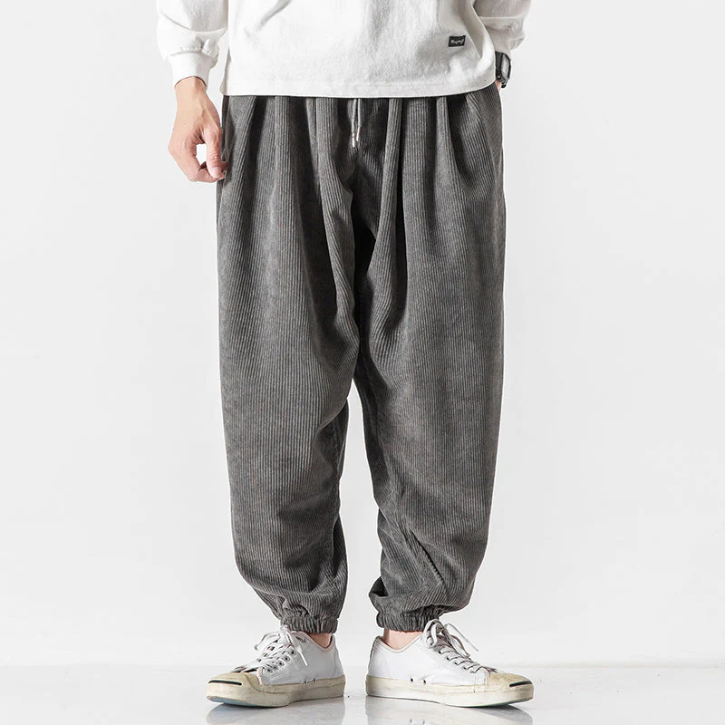 Men’s Loose Corduroy Pants with Elastic Cuffs - Image 2