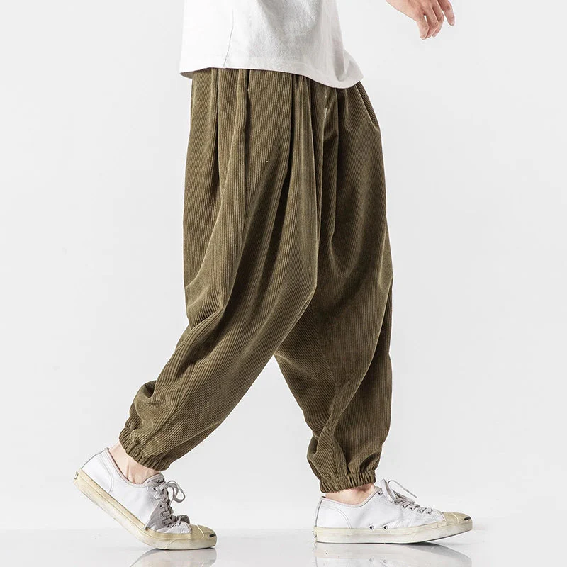 Men’s Loose Corduroy Pants with Elastic Cuffs - Image 4