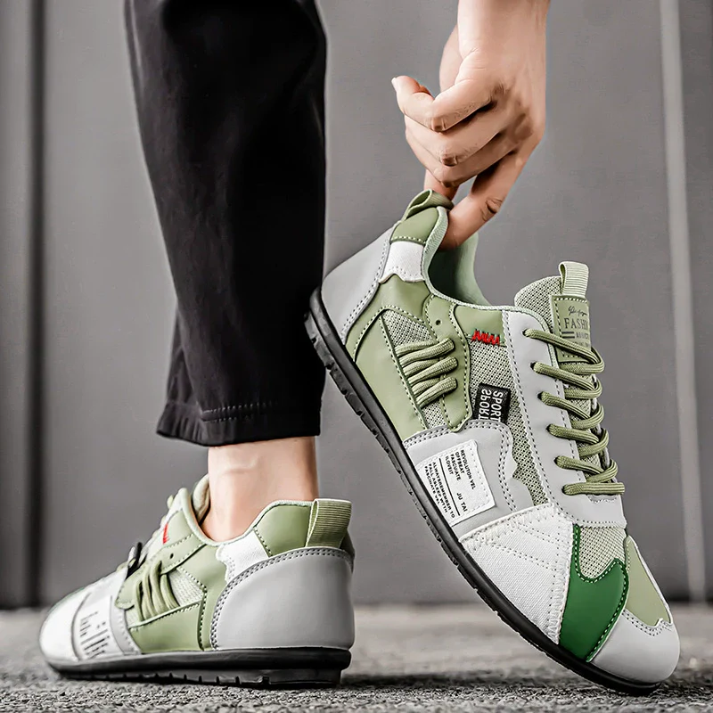 Men’s Multi-Tone Sneakers with Layered Stitch Design - Image 6