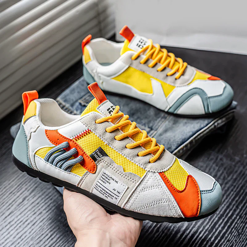Men’s Multi-Tone Sneakers with Layered Stitch Design - Image 7