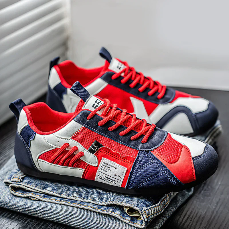 Men’s Multi-Tone Sneakers with Layered Stitch Design - Image 8