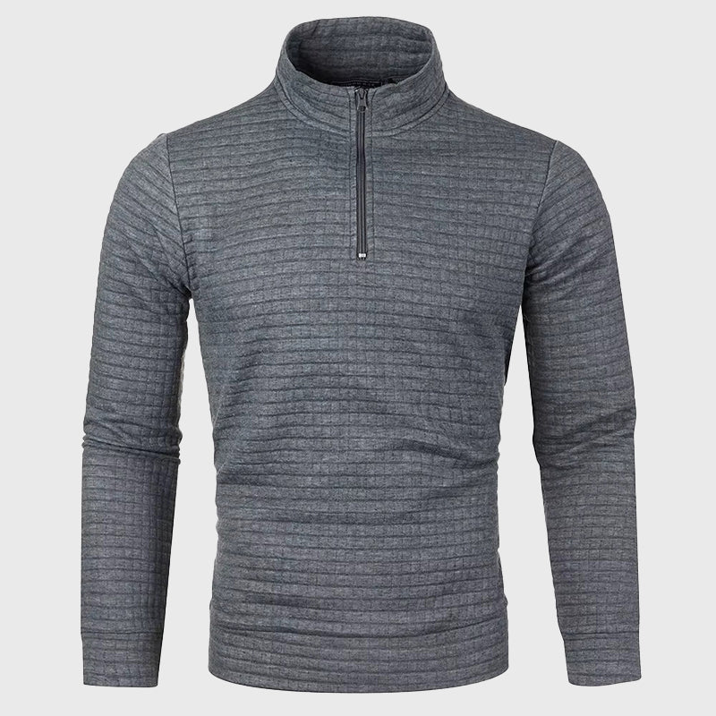 Men’s Quarter-Zip Mock Neck Sweatshirt with Textured Finish - Image 6