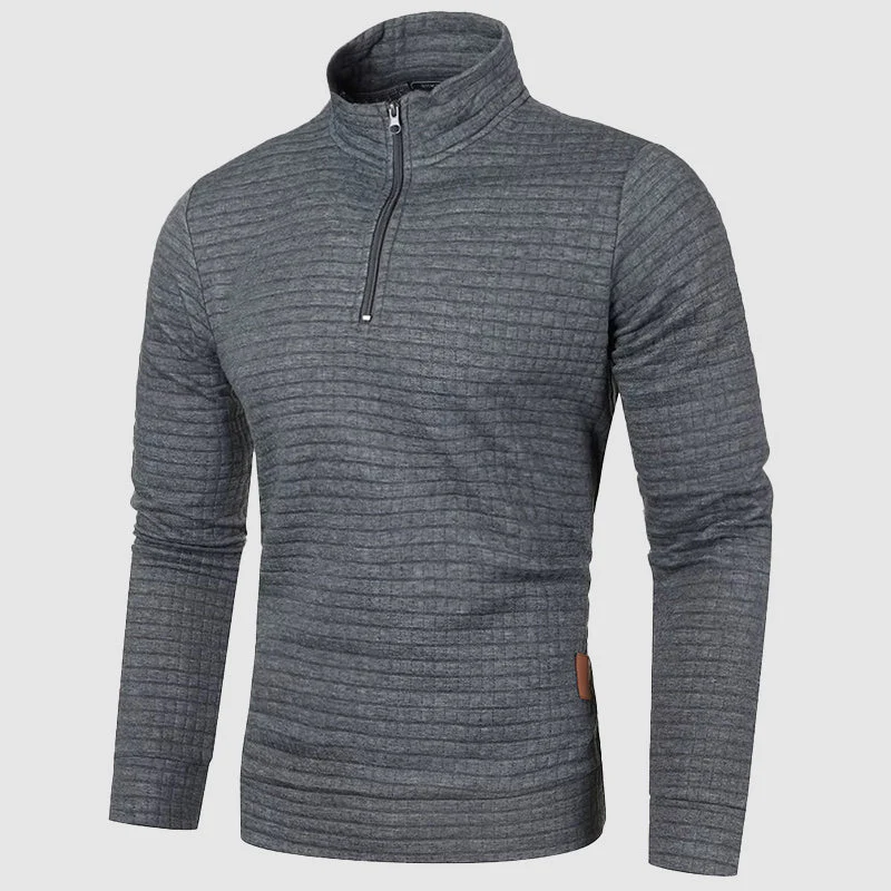 Men’s Quarter-Zip Mock Neck Sweatshirt with Textured Finish - Image 7
