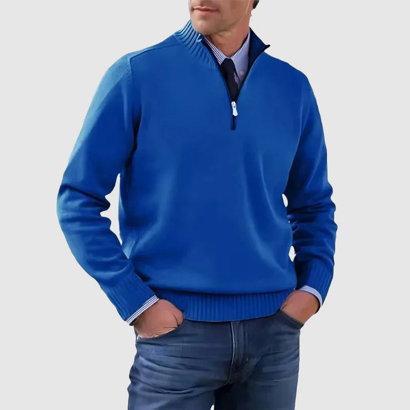 Men’s Quarter-Zip Sweater with Ribbed Collar - Image 5