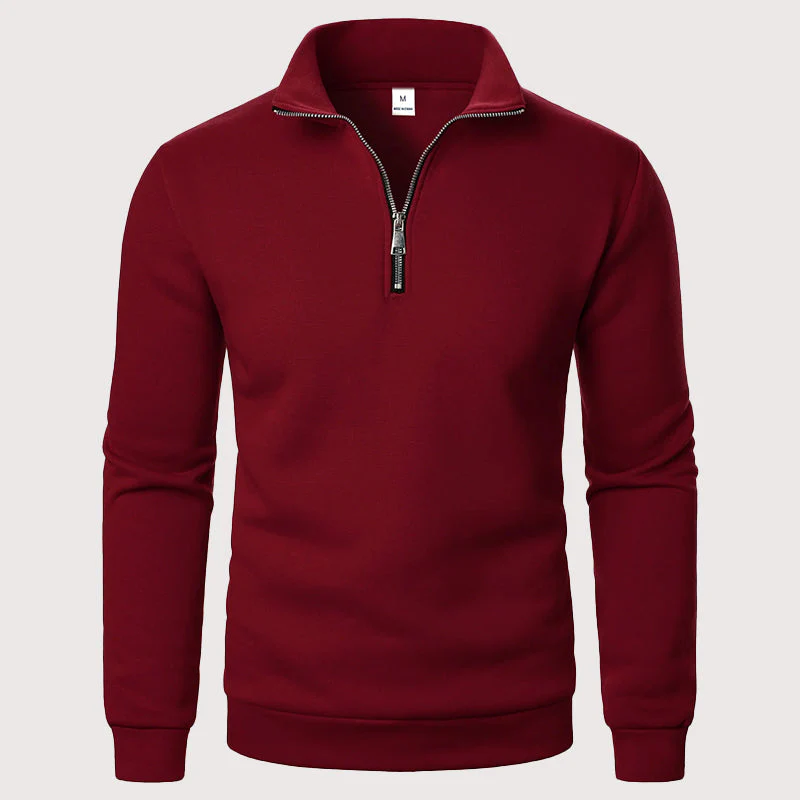 Men’s Quarter-Zip Sweatshirt with Stand Collar - Image 2