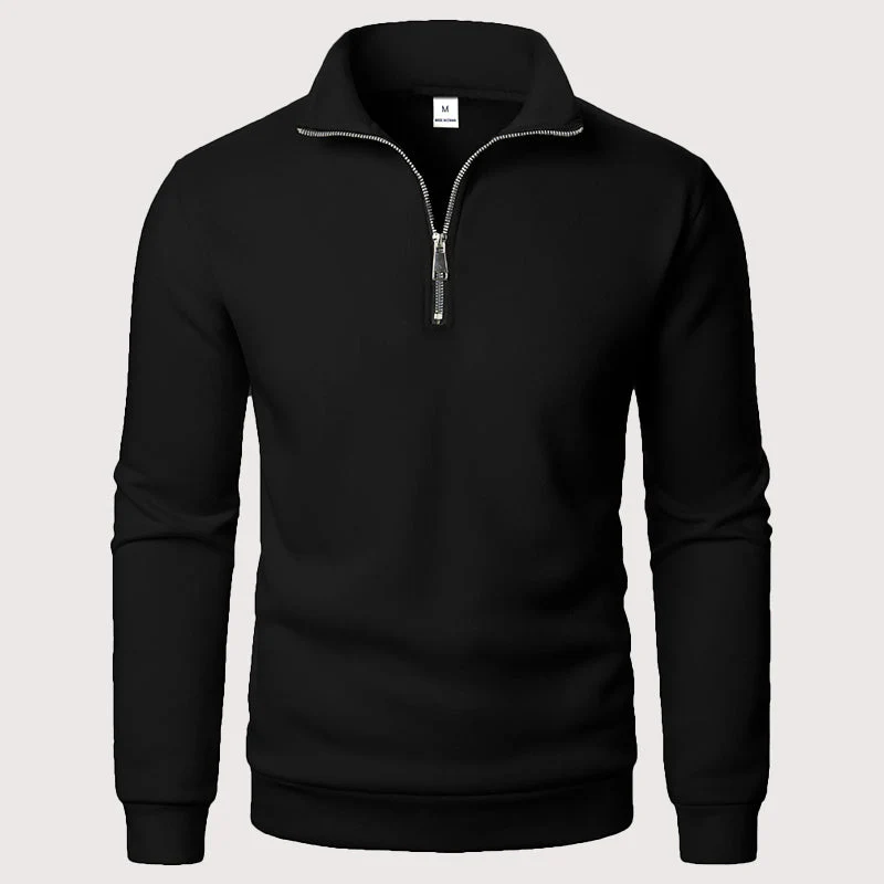 Men’s Quarter-Zip Sweatshirt with Stand Collar - Image 5