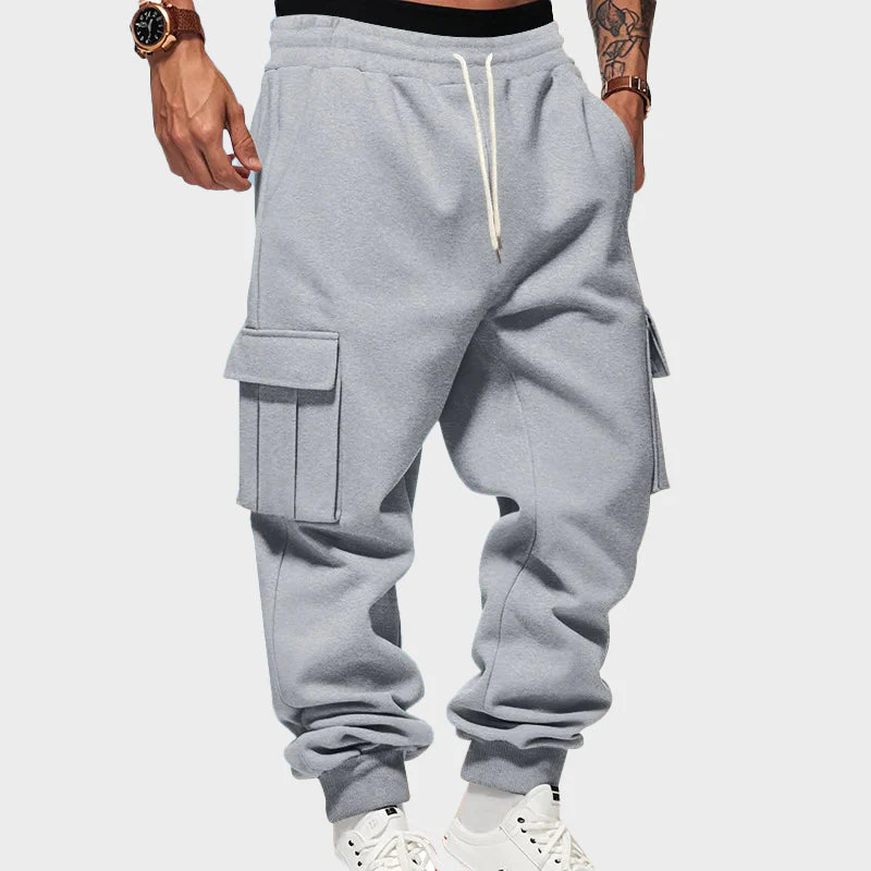 Men’s Tapered Cargo Sweatpants with Fleece Lining - Image 4