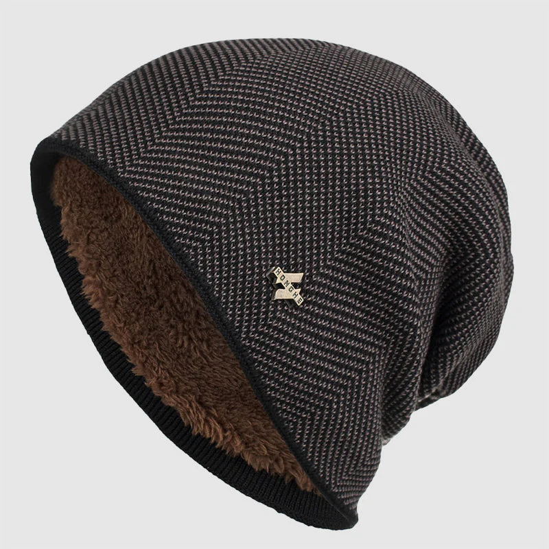 Men’s Textured Knit Beanie with Fleece Lining - Image 3