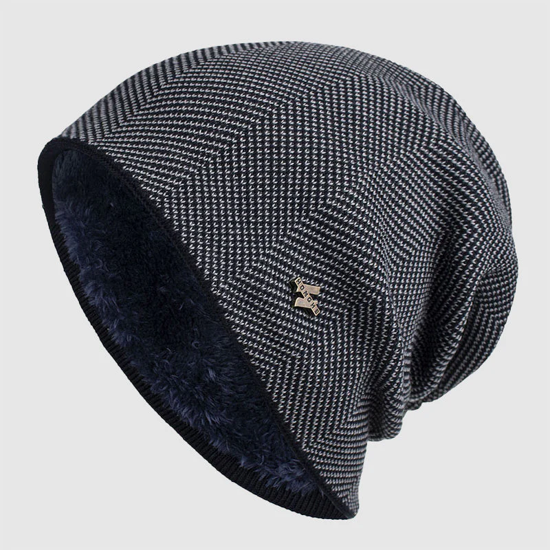 Men’s Textured Knit Beanie with Fleece Lining - Image 4