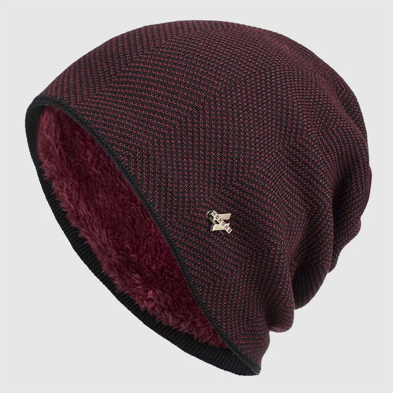 Men’s Textured Knit Beanie with Fleece Lining - Image 5