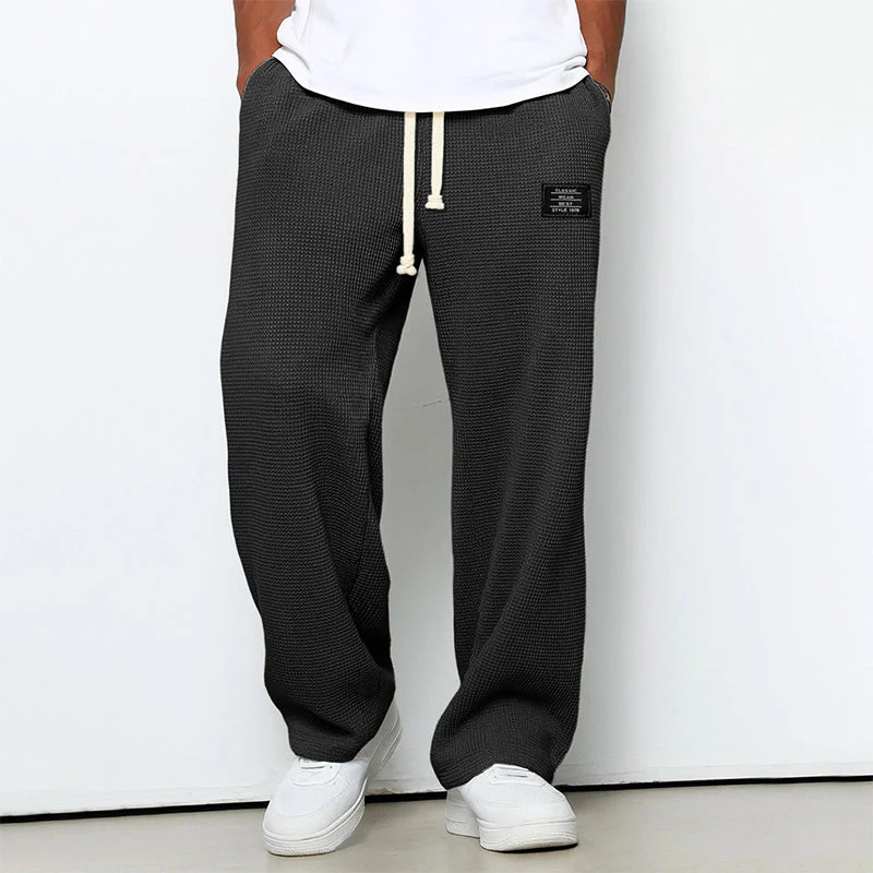 Men’s Waffle Knit Jogger Pants with Drawstring Waist - Image 3