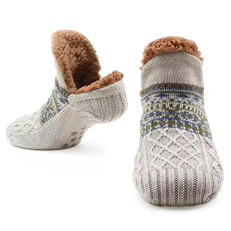 Men’s Winter Knit Slipper Socks with Lined Interior - Image 2