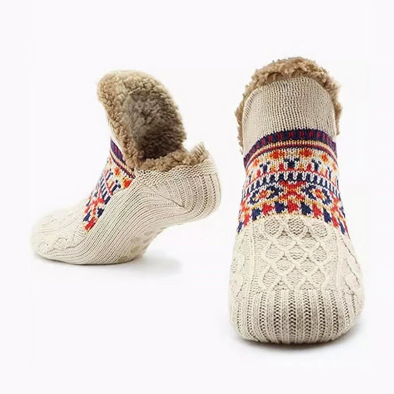 Men’s Winter Knit Slipper Socks with Lined Interior - Image 3