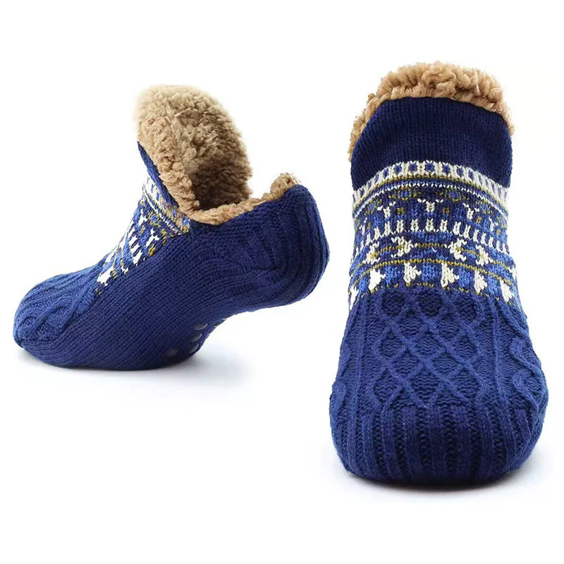 Men’s Winter Knit Slipper Socks with Lined Interior - Image 4