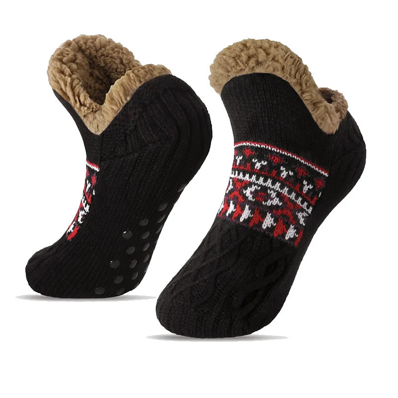 Men’s Winter Knit Slipper Socks with Lined Interior - Image 5