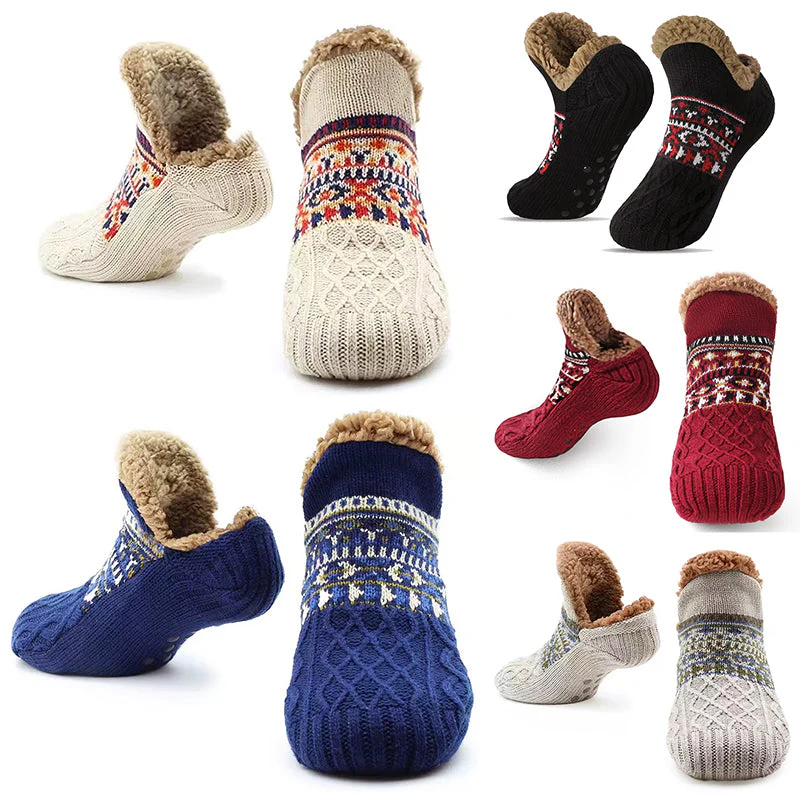 Men’s Winter Knit Slipper Socks with Lined Interior - Image 7