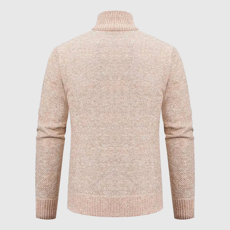 Men’s Zip-Up Knit Cardigan with Stand Collar and Pockets - Image 7