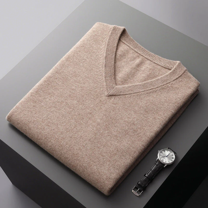 Men’s V-Neck Wool Blend Sweater - Image 4
