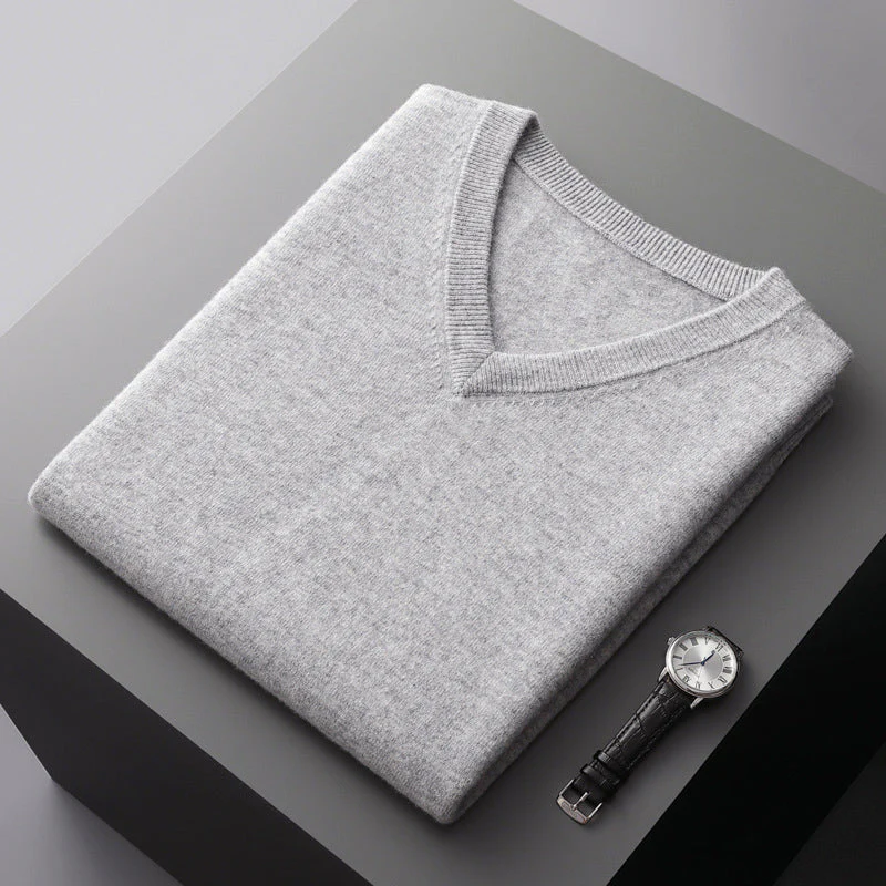 Men’s V-Neck Wool Blend Sweater - Image 5