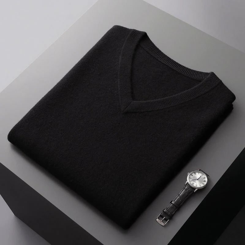 Men’s V-Neck Wool Blend Sweater - Image 6