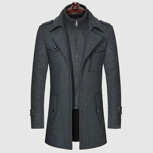 Modern Warm Wool Blend Coat Men - Image 3