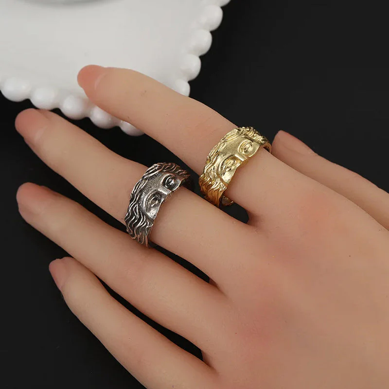 Mythology Inspired Half Face Adjustable Ring - Image 6