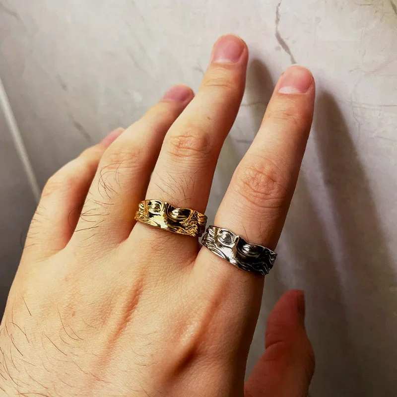 Mythology Inspired Half Face Adjustable Ring - Image 7