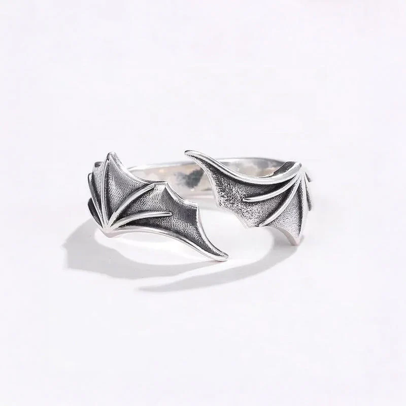 Open Band Ring with Textured Wing Detail - Image 2
