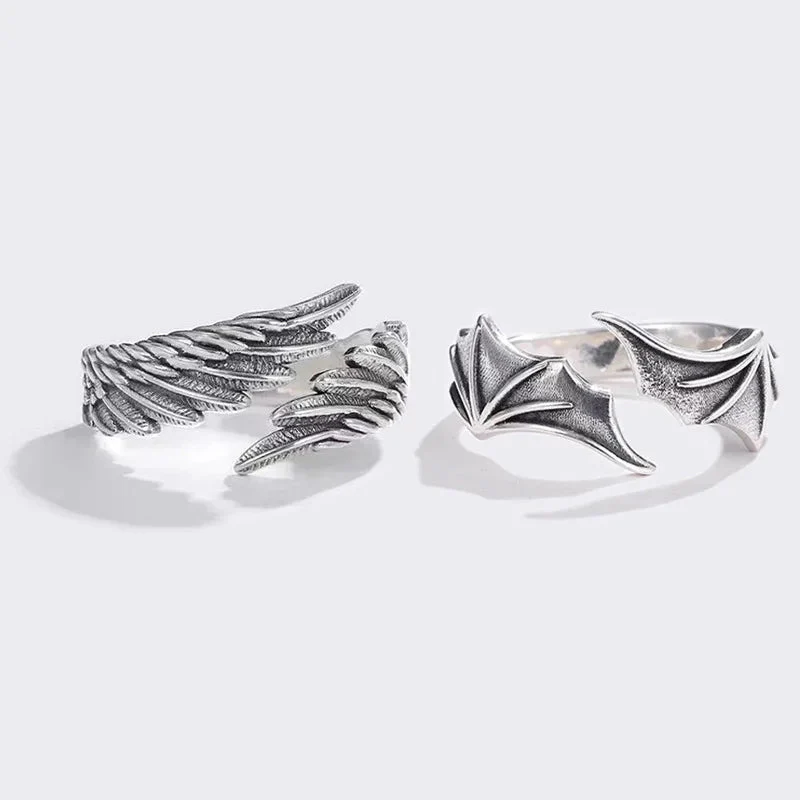 Open Band Ring with Textured Wing Detail - Image 4