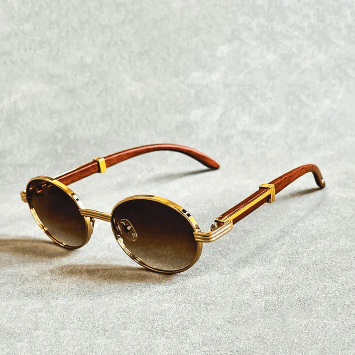 Oval Frame Sunglasses with Tinted Lenses - Image 3