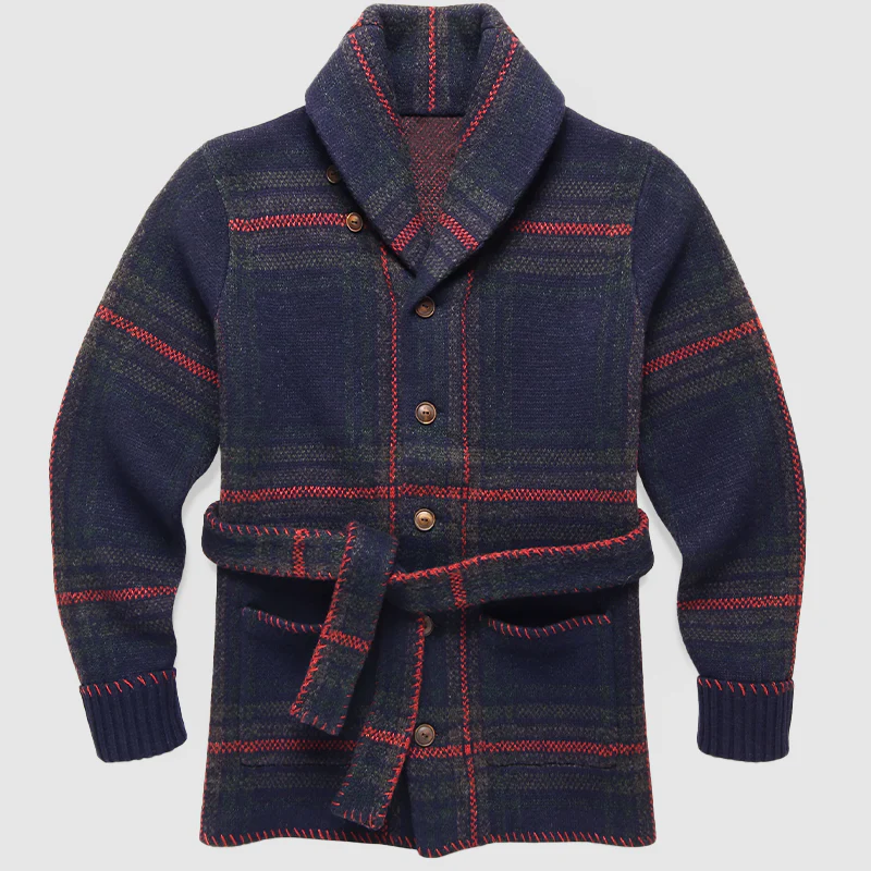 Plaid Knit Cardigan by Roberto Russo - Image 3
