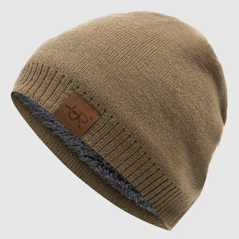 Ribbed Knit Beanie with Fleece Interior - Image 2