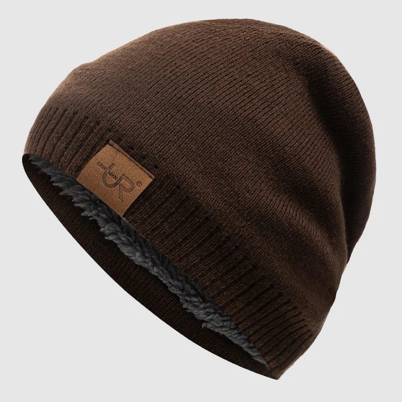 Ribbed Knit Beanie with Fleece Interior - Image 3