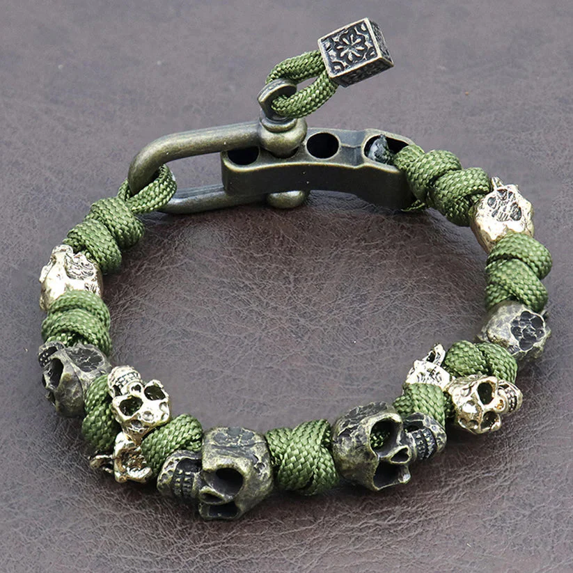 Roberto Russo Adjustable Paracord Skull Bracelet - Image 2
