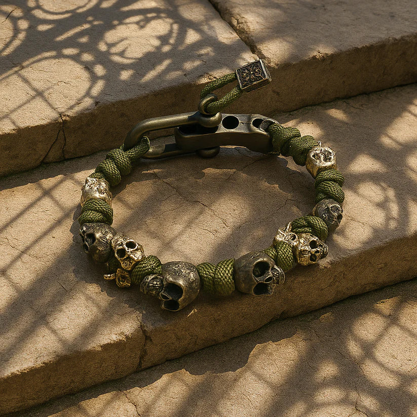 Roberto Russo Adjustable Paracord Skull Bracelet - Image 7