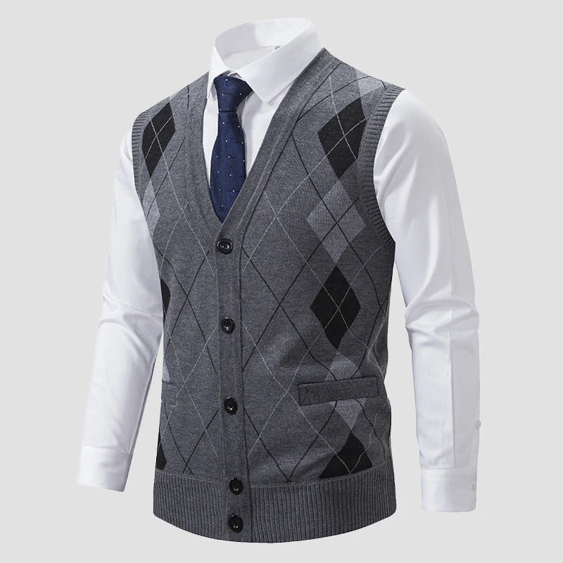 Roberto Russo Diamond Knitted Vest - Image 5