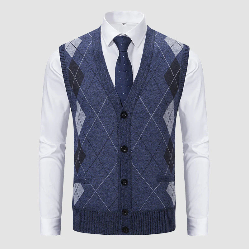 Roberto Russo Diamond Knitted Vest - Image 6